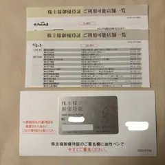 梅の花　店舗利用20%off ほか　株主優待券のサムネイル