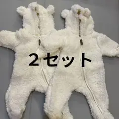 H&M ベビーアウター　くま　ホワイト　2点セット