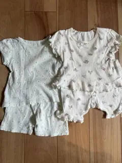 花柄ベビーパジャマ 80cm 2点セット