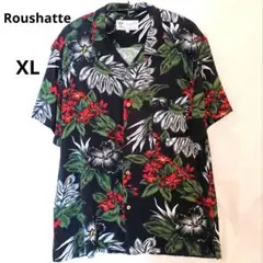 極美品 Roushatte レーヨン アロハシャツ 黒 ボタニカル LLのサムネイル