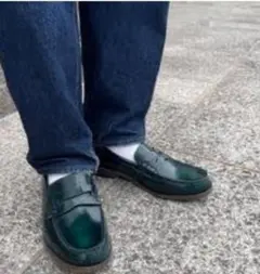 HARUTA メンズカジュアルローファー 920 ダークグリーン