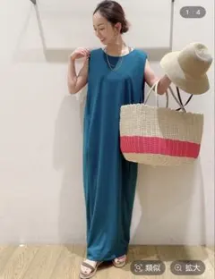 黒猫様　未使用 マカフィー コットンナイロン ノースリーブ ワンピース ロング 黒猫様 未使用 マカフィー コットンナイロン ノースリーブ ワンピース