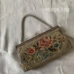 ビーズ　刺繍　ヴィンテージ  バッグ　アンティーク