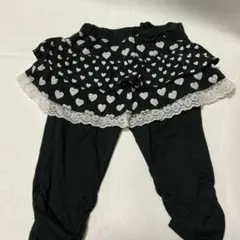 ハート柄リボン付きハーフパンツ フリルスカート付き100サイズ