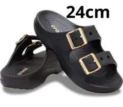 CROCS メタリックバックル サタデー サンダル 24㎝新品未使用 黒