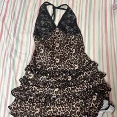 ♪ 平成ギャル ワンピース ヒョウ柄 レース y2k ♪