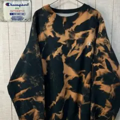 t*o様 古着　Champion ブリーチ加工 スウェット タイダイ柄 XL