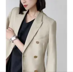 エルフランク　オーバーサイズミドル丈ダブルテーラードジャケット