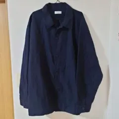 未使用　ユニクロ　コットンリネンシャツジャケット 4XL ネイビー