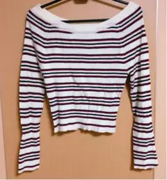 ボーダーニットトップス★美品‼️ M 即購入禁止