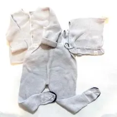 3点セットマールマール　hakuji カーディガン　ボンネットニットパンツセット