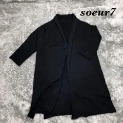 soeur7 スウェット生地 コート 裏起毛 ノーボタン カットオフ レディース