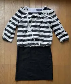 エムズグレイシー　ドッキングワンピース　38 リボン柄