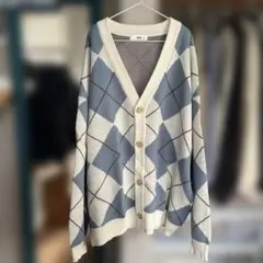 WEGO ダイヤモンド柄ニットカーディガン M