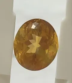 天然石★シトリンルース　黄水晶　オーバル　13.3ct　ハンドメイドの材料に