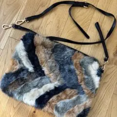 OZOC ファーバッグ 2WAY ハンドバッグ ショルダーバッグ マルチカラー