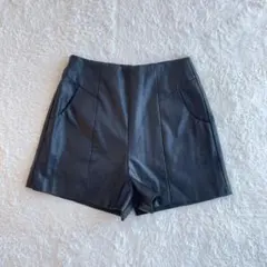 グレイル フェイクレザー ハイウエスト ショートパンツ S ポケット 秋冬 合皮