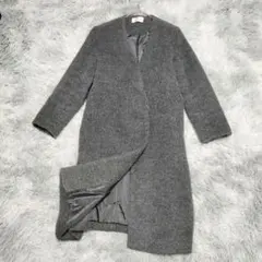 【フレイアイディー】ロングコート（フリー）ノーカラー グレー