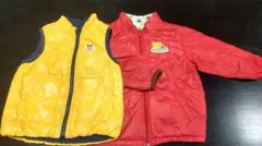 MIKI HOUSE ダウンベストセット（イエロー・レッド）