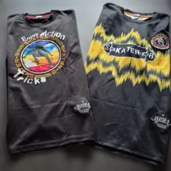 SKATER-B スケートボードTシャツ ブラック　2枚セット　160