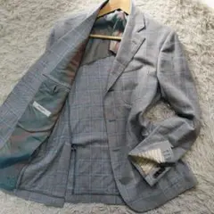 シルク混 テーラードジャケット AB6 千鳥格子 本切羽 サイドベント メンズ