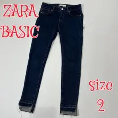 ZARA BASIC ストレッチスキニーデニム　濃紺　2　ザラベーシックのサムネイル