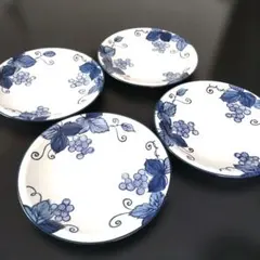 三郷陶器 European 葡萄丸皿 24.5cm 4枚セット