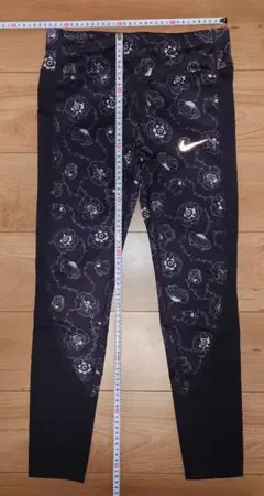 S】ナイキ Nike レギンス ブラックホワイトフラワー ランニング