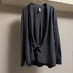 and it アンドイット 深ロングカラー変形シャツチュニック チャコールグレー