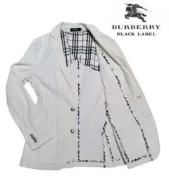 バーバリーブラックレーベル　 テーラードジャケット 銀ボタン　アイボリー　M