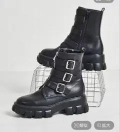 ジップデザインベルトバックルブーツ　オリエンタルトラフィック