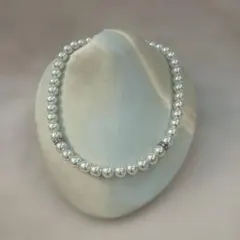 ホワイトパール ネックレス クリスタルビーズ