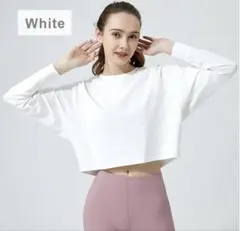 VEROMAN ホワイト Mサイズ ヨガウェア ピラティス長袖 ppi-lse9