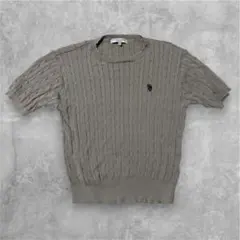 U.S. POLO ASSN. ケーブルニット 半袖 ベージュ Fのサムネイル