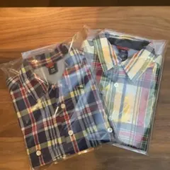 GAP キッズ　半袖チェックシャツ　サイズ違い2枚