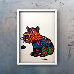 原画 手描き 一点物 『青い花が好きな変わり者のカピパラ』