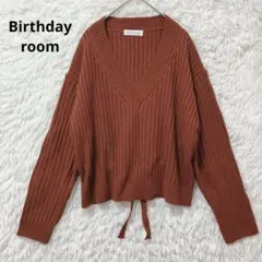 Birthdayroom バースデイルーム リブニット 長袖 Vネック セーター