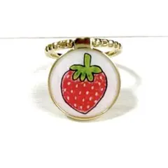 スマホリング バンカーリング　イチゴ　かわいい　ハンドメイド