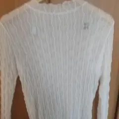 シアーホワイト 長袖 トップス M〜L