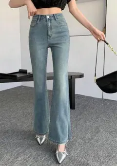 DAZY レディース フレアワイドレッグデニムパンツ　フレアデニム Mサイズ