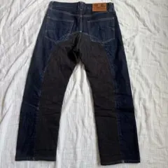 美品☆児島ジーンズ/モンキーコンボ/ブラック/W34/ライダー/キルティング