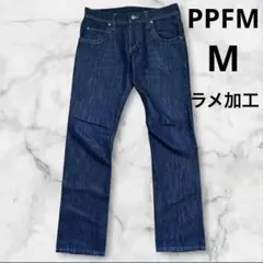 希少 PPFM ジップ デザイン デニム M ラメ Y2K archive 濃紺のサムネイル