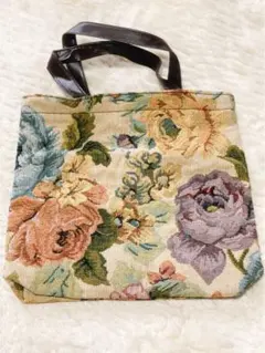 【新品‼️レトロ‼️】ゴブラン トートバッグ 花柄 レトロのサムネイル