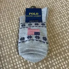 ポロラルフローレン　靴下　くつ下　くつした　女性　レディース　グレー　灰色　柄物