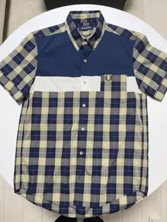 FRED PERRY 半袖シャツ ネイビー チェック柄のサムネイル