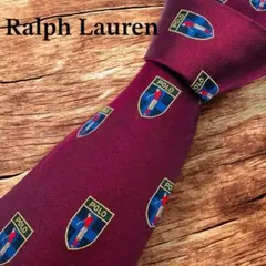 Ralph Lauren ラルフローレン エンブレム 小紋 刺繍 ボルドー