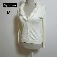 Style com ファー付きアンゴラ カシミア混 ニット カーディガン Mのサムネイル