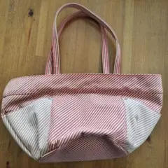 MONO COMME CA 赤白ストライプ トートバッグ