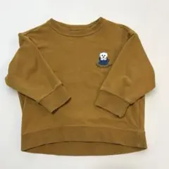 犬 刺繍 トレーナー ブラウン GU