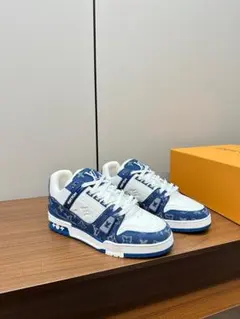 大人気！LOUIS VUITTON デニムスニーカー ホワイト/ブルー 26.5